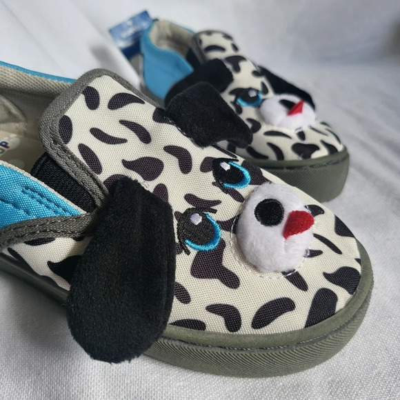 NWT Build-A-Bear Workshop Dalmatian Embroidered Puppy Slip-On Shoes‎ Size 11 - Picture 10 of 11